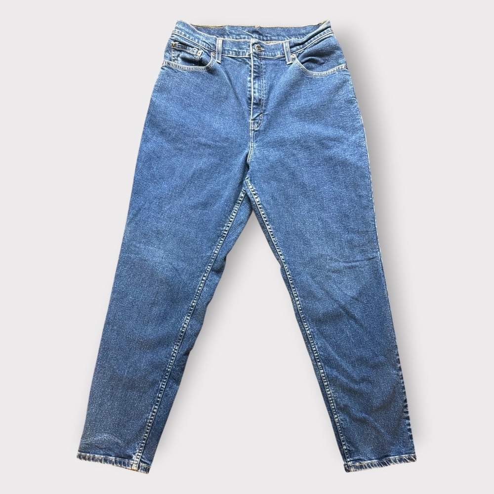 Levis 550 Relaxed Fit Tapered Leg Jeans Blue Denim High Rise Womens 14 Reg M